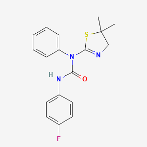 molecular formula C18H18FN3OS B11491077 Urea, N-(4,5-dihydro-5,5-dimethyl-2-thiazolyl)-N'-(4-fluorophenyl)-N-phenyl- 