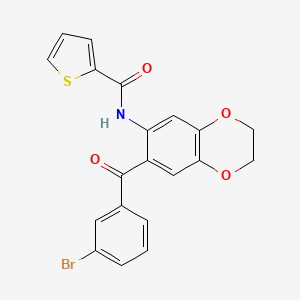 molecular formula C20H14BrNO4S B11491083 N-[7-(3-bromobenzoyl)-2,3-dihydro-1,4-benzodioxin-6-yl]thiophene-2-carboxamide 