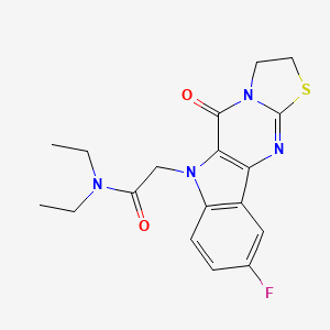 N,N-diethyl-2-(4-fluoro-10-oxo-14-thia-8,11,16-triazatetracyclo[7.7.0.02,7.011,15]hexadeca-1(9),2(7),3,5,15-pentaen-8-yl)acetamide