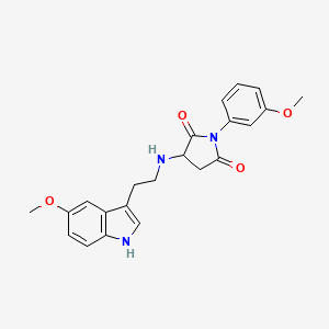 3-{[2-(5-methoxy-1H-indol-3-yl)ethyl]amino}-1-(3-methoxyphenyl)pyrrolidine-2,5-dione