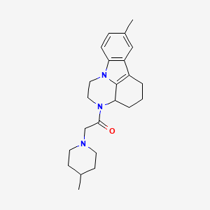 molecular formula C23H31N3O B11491119 1-(8-Methyl-1,2,3A,4,5,6-hexahydro-3H-pyrazino[3,2,1-JK]carbazol-3-YL)-2-(4-methylpiperidino)-1-ethanone 