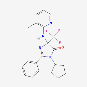 3-cyclopentyl-5-[(3-methylpyridin-2-yl)amino]-2-phenyl-5-(trifluoromethyl)-3,5-dihydro-4H-imidazol-4-one