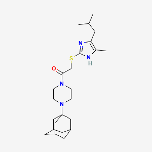 molecular formula C24H38N4OS B11491133 1-[4-(Adamantan-1-YL)piperazin-1-YL]-2-{[4-methyl-5-(2-methylpropyl)-1H-imidazol-2-YL]sulfanyl}ethan-1-one 