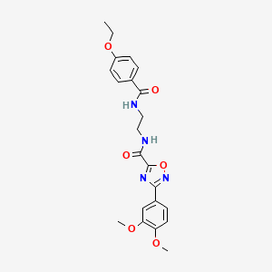 molecular formula C22H24N4O6 B11491142 3-(3,4-dimethoxyphenyl)-N-(2-{[(4-ethoxyphenyl)carbonyl]amino}ethyl)-1,2,4-oxadiazole-5-carboxamide 