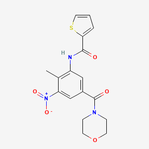 molecular formula C17H17N3O5S B11491148 N-[2-methyl-5-(morpholine-4-carbonyl)-3-nitrophenyl]thiophene-2-carboxamide 