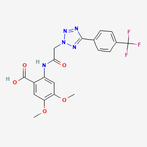 4,5-dimethoxy-2-[({5-[4-(trifluoromethyl)phenyl]-2H-tetrazol-2-yl}acetyl)amino]benzoic acid