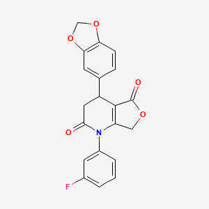 4-(1,3-benzodioxol-5-yl)-1-(3-fluorophenyl)-4,7-dihydrofuro[3,4-b]pyridine-2,5(1H,3H)-dione