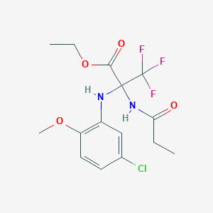 Ethyl 2-(5-chloro-o-anisidino)-3,3,3-trifluoro-2-propionamidopropionate