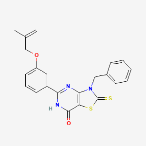 3-benzyl-5-{3-[(2-methylprop-2-en-1-yl)oxy]phenyl}-2-thioxo-2,3-dihydro[1,3]thiazolo[4,5-d]pyrimidin-7(6H)-one