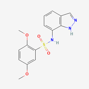 molecular formula C15H15N3O4S B11491212 N-(1H-indazol-7-yl)-2,5-dimethoxybenzenesulfonamide 