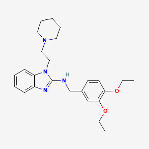 molecular formula C25H34N4O2 B11491221 N-(3,4-diethoxybenzyl)-1-[2-(piperidin-1-yl)ethyl]-1H-benzimidazol-2-amine 