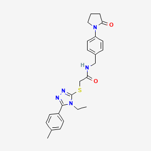 2-{[4-ethyl-5-(4-methylphenyl)-4H-1,2,4-triazol-3-yl]sulfanyl}-N-[4-(2-oxopyrrolidin-1-yl)benzyl]acetamide