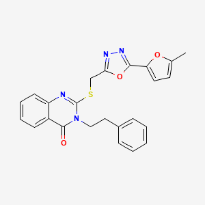 2-({[5-(5-methylfuran-2-yl)-1,3,4-oxadiazol-2-yl]methyl}sulfanyl)-3-(2-phenylethyl)quinazolin-4(3H)-one