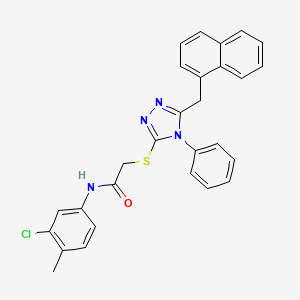 N-(3-chloro-4-methylphenyl)-2-{[5-(naphthalen-1-ylmethyl)-4-phenyl-4H-1,2,4-triazol-3-yl]sulfanyl}acetamide