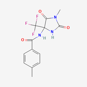 4-methyl-N-[1-methyl-2,5-dioxo-4-(trifluoromethyl)imidazolidin-4-yl]benzamide