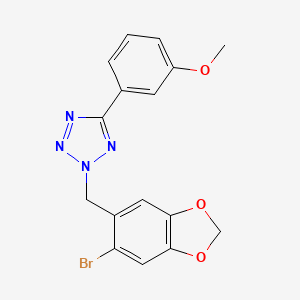 2-[(6-bromo-1,3-benzodioxol-5-yl)methyl]-5-(3-methoxyphenyl)-2H-tetrazole