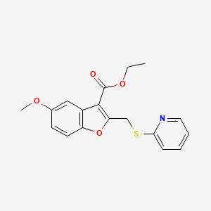 Ethyl 5-methoxy-2-[(pyridin-2-ylsulfanyl)methyl]-1-benzofuran-3-carboxylate