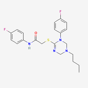 2-{[5-butyl-1-(4-fluorophenyl)-1,4,5,6-tetrahydro-1,3,5-triazin-2-yl]sulfanyl}-N-(4-fluorophenyl)acetamide