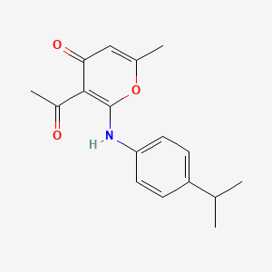 3-acetyl-6-methyl-2-{[4-(propan-2-yl)phenyl]amino}-4H-pyran-4-one