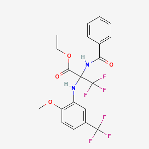 Ethyl 3,3,3-trifluoro-2-{[2-methoxy-5-(trifluoromethyl)phenyl]amino}-2-(phenylformamido)propanoate