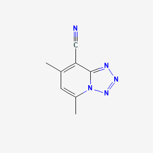 molecular formula C8H7N5 B11491335 5,7-Dimethyltetrazolo[1,5-a]pyridine-8-carbonitrile 