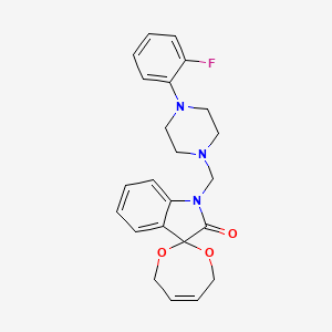 molecular formula C23H24FN3O3 B11491337 1'-{[4-(2-fluorophenyl)piperazin-1-yl]methyl}-4,7-dihydrospiro[1,3-dioxepine-2,3'-indol]-2'(1'H)-one 