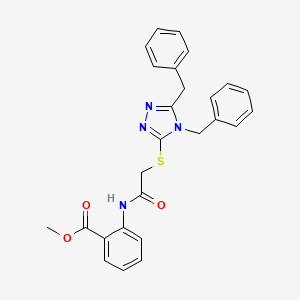 molecular formula C26H24N4O3S B11491349 methyl 2-({[(4,5-dibenzyl-4H-1,2,4-triazol-3-yl)sulfanyl]acetyl}amino)benzoate 