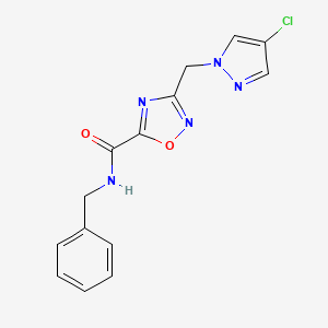 N-benzyl-3-[(4-chloro-1H-pyrazol-1-yl)methyl]-1,2,4-oxadiazole-5-carboxamide