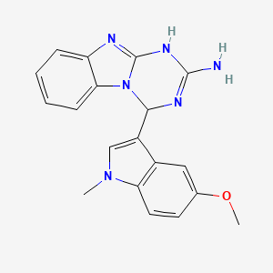 molecular formula C19H18N6O B11491355 4-(5-methoxy-1-methyl-1H-indol-3-yl)-3,4-dihydro[1,3,5]triazino[1,2-a]benzimidazol-2-amine 