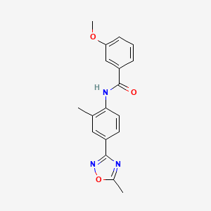 molecular formula C18H17N3O3 B11491357 3-methoxy-N-[2-methyl-4-(5-methyl-1,2,4-oxadiazol-3-yl)phenyl]benzamide 