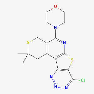 4-(13-chloro-4,4-dimethyl-5,11-dithia-9,14,15,16-tetrazatetracyclo[8.7.0.02,7.012,17]heptadeca-1(10),2(7),8,12(17),13,15-hexaen-8-yl)morpholine