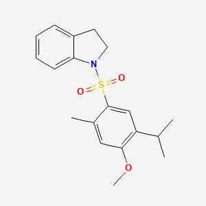 molecular formula C19H23NO3S B11491405 1-[(5-Isopropyl-4-methoxy-2-methylphenyl)sulfonyl]indoline 