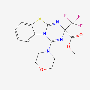 molecular formula C16H15F3N4O3S B11491407 methyl 4-(morpholin-4-yl)-2-(trifluoromethyl)-2H-[1,3,5]triazino[2,1-b][1,3]benzothiazole-2-carboxylate 