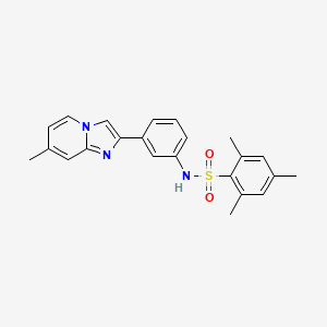 2,4,6-trimethyl-N-[3-(7-methylimidazo[1,2-a]pyridin-2-yl)phenyl]benzenesulfonamide