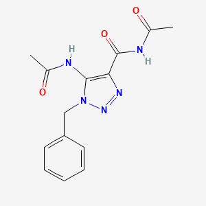 molecular formula C14H15N5O3 B11491458 N-acetyl-5-(acetylamino)-1-benzyl-1H-1,2,3-triazole-4-carboxamide 