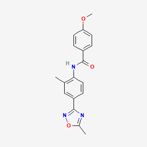 4-methoxy-N-[2-methyl-4-(5-methyl-1,2,4-oxadiazol-3-yl)phenyl]benzamide