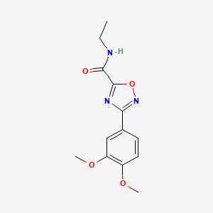 molecular formula C13H15N3O4 B11491493 3-(3,4-dimethoxyphenyl)-N-ethyl-1,2,4-oxadiazole-5-carboxamide 