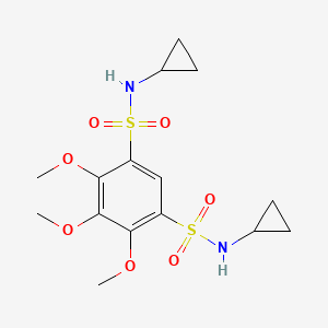 molecular formula C15H22N2O7S2 B11491524 N,N'-dicyclopropyl-4,5,6-trimethoxybenzene-1,3-disulfonamide 