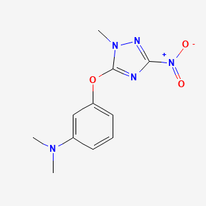 molecular formula C11H13N5O3 B11491548 N,N-dimethyl-3-[(1-methyl-3-nitro-1H-1,2,4-triazol-5-yl)oxy]aniline 