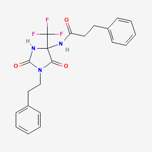 N-[2,5-dioxo-1-(2-phenylethyl)-4-(trifluoromethyl)imidazolidin-4-yl]-3-phenylpropanamide