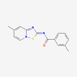 3-methyl-N-[(2E)-7-methyl-2H-[1,2,4]thiadiazolo[2,3-a]pyridin-2-ylidene]benzamide