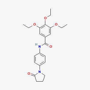 molecular formula C23H28N2O5 B11491596 3,4,5-triethoxy-N-[4-(2-oxopyrrolidin-1-yl)phenyl]benzamide 