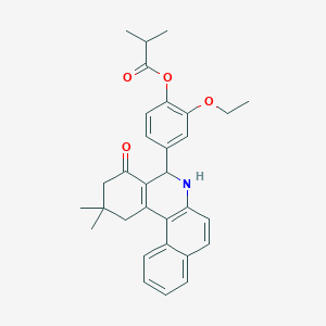 4-(2,2-Dimethyl-4-oxo-1,2,3,4,5,6-hexahydrobenzo[a]phenanthridin-5-yl)-2-ethoxyphenyl 2-methylpropanoate