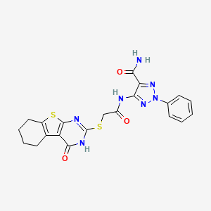 5-({[(4-oxo-3,4,5,6,7,8-hexahydro[1]benzothieno[2,3-d]pyrimidin-2-yl)sulfanyl]acetyl}amino)-2-phenyl-2H-1,2,3-triazole-4-carboxamide