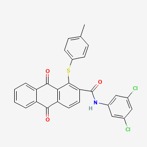 molecular formula C28H17Cl2NO3S B11491640 N-(3,5-dichlorophenyl)-1-[(4-methylphenyl)sulfanyl]-9,10-dioxo-9,10-dihydroanthracene-2-carboxamide 