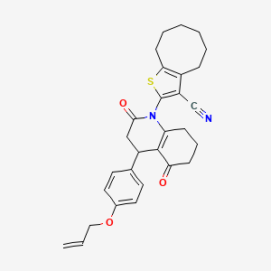 2-{2,5-dioxo-4-[4-(prop-2-en-1-yloxy)phenyl]-3,4,5,6,7,8-hexahydroquinolin-1(2H)-yl}-4,5,6,7,8,9-hexahydrocycloocta[b]thiophene-3-carbonitrile