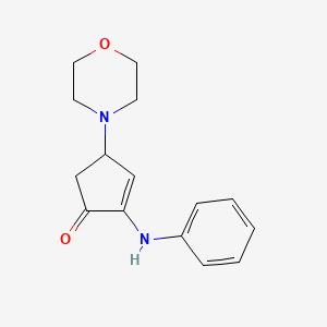 molecular formula C15H18N2O2 B11491654 4-(Morpholin-4-yl)-2-(phenylamino)cyclopent-2-en-1-one 