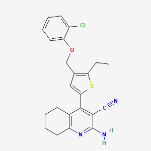 molecular formula C23H22ClN3OS B11491731 2-Amino-4-{4-[(2-chlorophenoxy)methyl]-5-ethylthiophen-2-yl}-5,6,7,8-tetrahydroquinoline-3-carbonitrile 