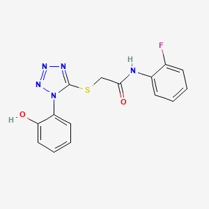 molecular formula C15H12FN5O2S B11491765 N-(2-fluorophenyl)-2-{[1-(2-hydroxyphenyl)-1H-tetrazol-5-yl]sulfanyl}acetamide 