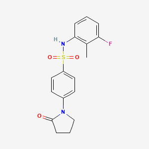 molecular formula C17H17FN2O3S B11491789 N-(3-fluoro-2-methylphenyl)-4-(2-oxopyrrolidin-1-yl)benzenesulfonamide 